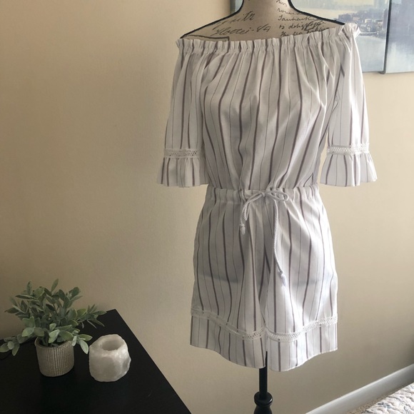 Pants - Off the Shoulder Romper